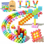 Apluses 42PCS large magnetic cubes, gifts for 3-5 year old, sensory toys with 6 colors and 3D design