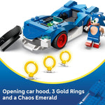 LEGO Sonic the Hedgehog Sonic: Speedster Lightning Race Car Toy for Kids, Ages 7+