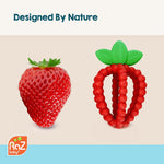 RaZbaby Bites Silicone Baby Teething Toy with Textured BerryBumps for Teething Relief