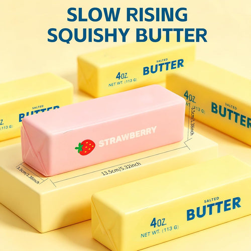 2PCS Butter Squishy, Soft Slow Rising Squeeze Toys, Butter Stick Squishy Fidget Toys Anxiety & Stress Relief for Office Desk Toys, Party Favors & Birthday Gifts (Yellow 2PCS)