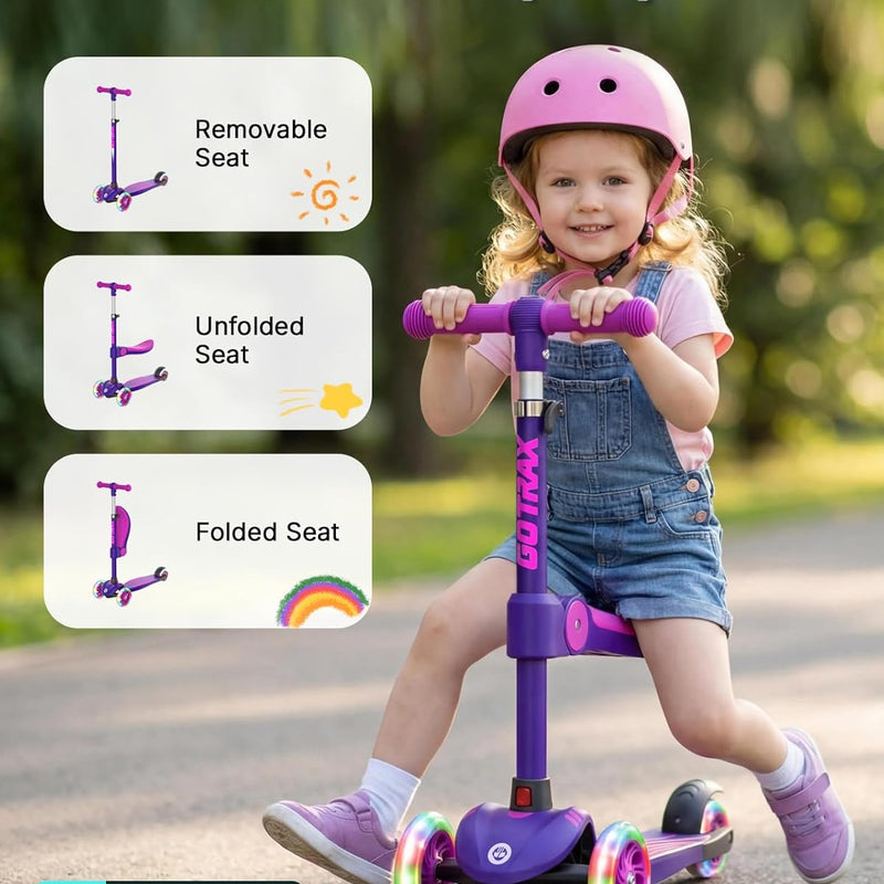 Gotrax KS3 Kids Kick Scooter with LED Lighted Wheels and Adjustable Height Handlebars