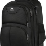 MATEIN Rolling Backpack, 17 inch Water Resistant Wheeled Laptop Backpack, Carry on Luggage Business Bag, Overnight College Computer Bag Trolley Suitcase for Men Women Adults to Travel, Black