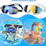 EverSport 2 Pack Kids Swim Goggles Age 8-16 Extra Silicone Layer, Swimming Goggles for kids Teen Youth Children Boys Girls