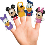 Disney Mickey Mouse & Friends 5-Piece Finger Puppet Set for Kids | Collectible Mini Characters for Imaginative Play, Educational Learning, Party Favors, and Bath Time Fun.