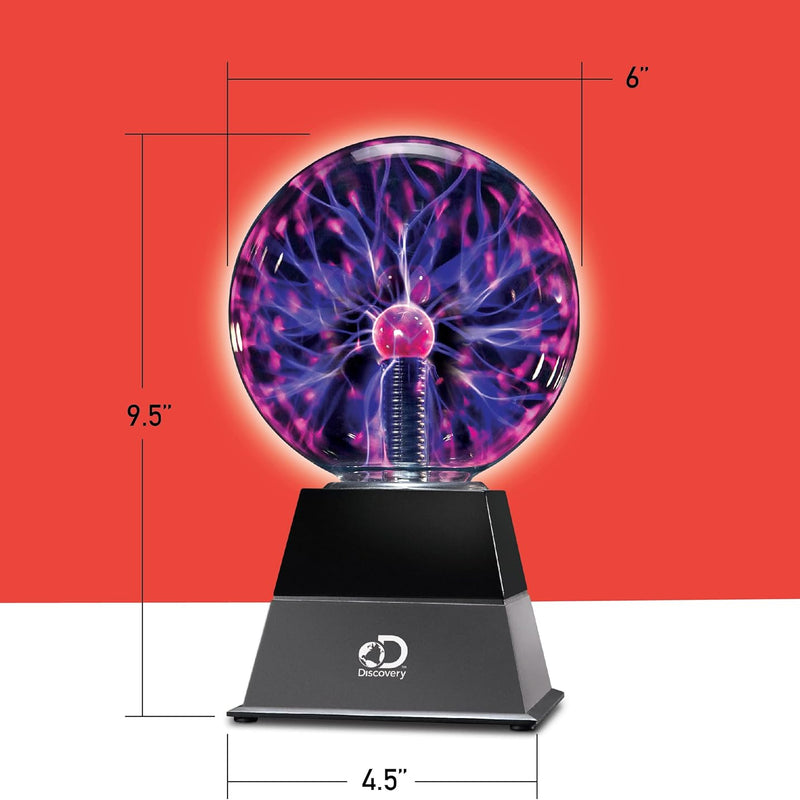 Discovery Plasma Globe Lamp - Interactive Electric Plasma Ball with Touch & Sound Sensitive Lightning