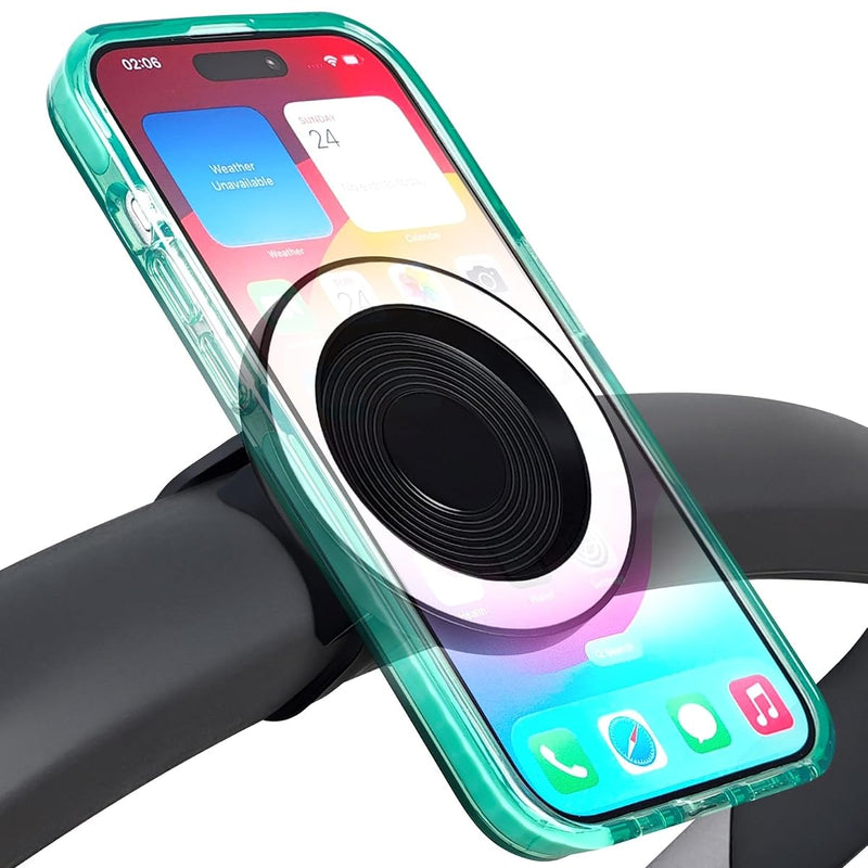 Magnetic Phone Holder for Stroller, Shopping Cart & Golf Push Cart | Handlebar Phone Mount for MagSafe | Strap with Strong Magnet for Mag Safe | Stroller Accessories for Uppababy, Nuna, Bugaboo...
