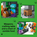 LEGO Minecraft Wandering Wastelands Minifigure, Desert Biome Zombie Dungeon Building Toy for Boys & Girls, Ages 8+