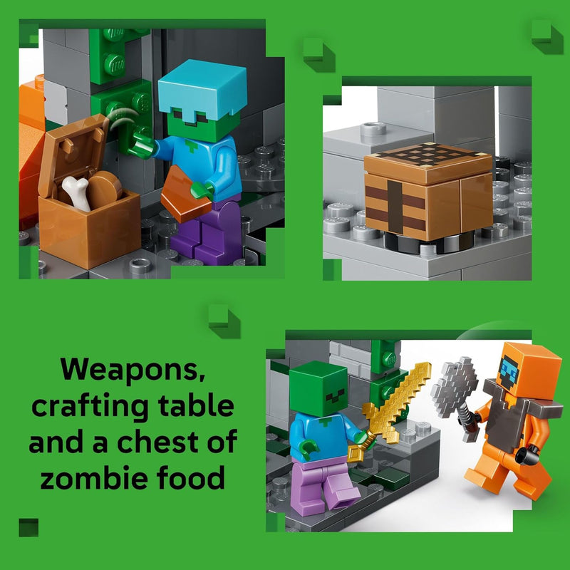 LEGO Minecraft Wandering Wastelands Minifigure, Desert Biome Zombie Dungeon Building Toy for Boys & Girls, Ages 8+