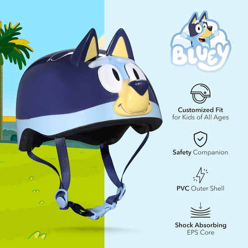Bluey Kids Bike Helmet, Adjustable Fit, Safety for Cycling, Skateboarding, Scooters, Ages 5+