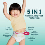 Pampers Diapers - Swaddlers 360° - Size 3, 70 Count, up to 100% Leakproof Comfy Dry Fit, Designed for Easy Changes, Pull On Baby Diaper (Packaging May Vary)