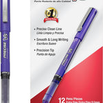 Pilot Precise V5 Rollerball Pens, Extra Fine Point 0.5 mm Black Pens, Black, Pack of 12 - Ideal for School, Journaling & Office Writing