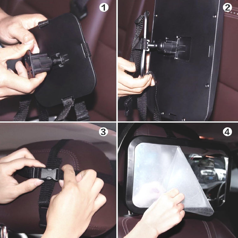 Baby Car Mirror, DARVIQS Car Seat Mirror, Safely Monitor Infant Child in Rear Facing Cars Seat, Wide View Shatterproof Adjustable Acrylic 360°for Backseat, Crash Tested and Certified for Safety