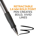 BIC Glide Bold Blue Ballpoint Pens, Bold Point (1.6mm), 12-Count Pack, Retractable Ballpoint Pens With Comfortable Full Grip