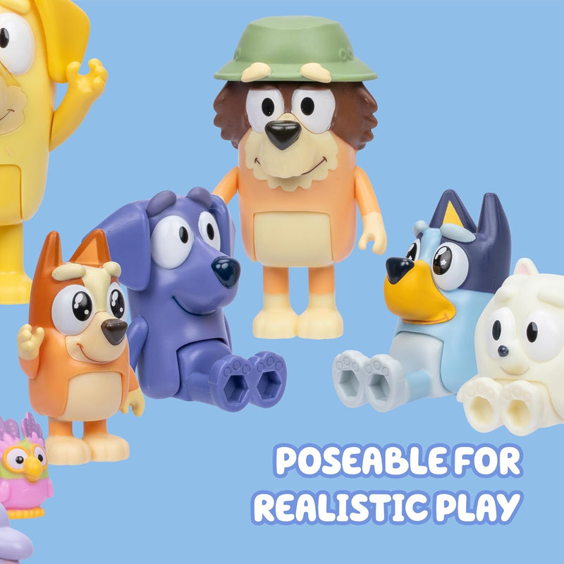 Bluey Super Fan Figurines for Toddlers Set, 11 Character Pack with Exclusive Figures, Toddler Figurine Toys Includes Bluey, Bingo & More, Ages 3+