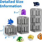 Funscape Kids Pool Diving Toy, Water Swimming Dive Game, Toddler Bath Toys | 6 Fish Cages 6 Floating Animals, Fun Swim Pool Game Outdoor Beach Lake Summer Party Gifts 3 4 5 6 7 8 10 12 Year Old Boy Girl