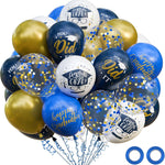 75-pack Black Gold Graduation Party Decorations Balloons with Ribbons for College or High School Party Supplies