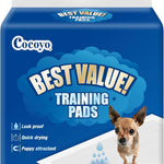 COCOYO Best Value Training Pads, 22" x 22", 100 Count, White & Blue Puppy Pads