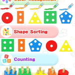 Montessori Toys for 1-3 Year Olds: Wooden Sensory Puzzles, Fine Motor Skills, Learning Activities