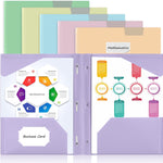 Sooez Folders with Pockets and Prong, 6 Pack, Pastels Colors, File Folders with Prongs, 2 Pocket Folders Bulk, Plastic Folder, School Folder College Supplies, Aesthetic Nursing Cute School Supplies