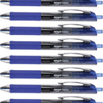 Amazon Basics Retractable Gel Pens, Fine Point 0.7mm, Smooth Writing, Black, No Smudge, School and Office Supplies, 12-Pack