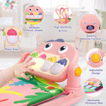 UMIKU Baby Play Mat Tummy Time Mat Gym Girl Activity Center, Pink Dinosaur | Play Mat For Babies Gifts Girl 0-6 6-12 Month, Music & Light Piano Play Gym Newborn Infant Gift, Baby Girl Newborn Essentials
