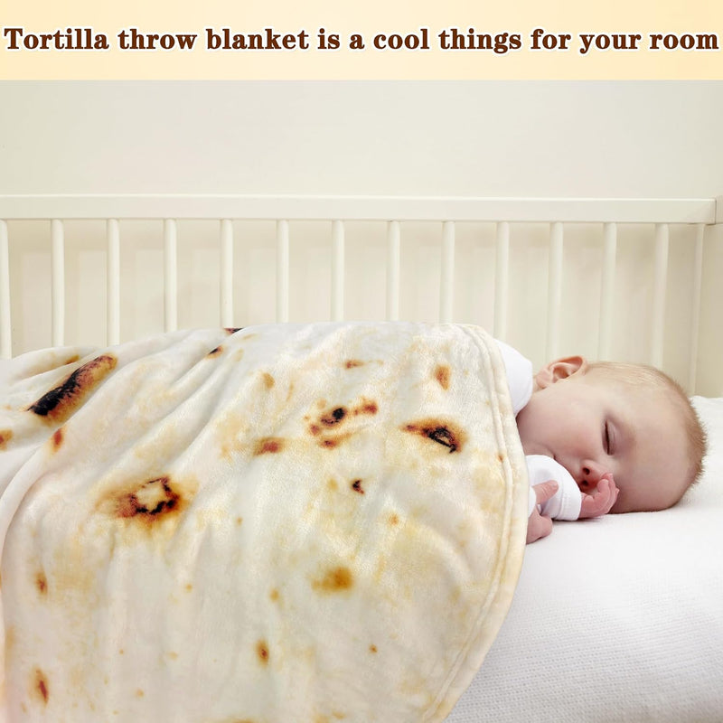 mermaker Burritos Tortilla Swaddle Blanket Baby for Toddler Newborn, 285 GSM Soft Flannel Taco Wrap Blanket Funny Gifts for Baby Shower Boys Girls, 36 inch