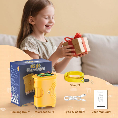 1000X Handheld Digital Microscope: 2MP Camera, 2" IPS Screen, STEM Toy for Kids 3-12