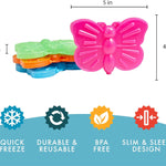 Cool Coolers Kids Lunch Box Ice Packs, Slim Ice Packs for Lunch Bags, Lunch Ice Packs ReusableMulticolored 4 Pack (Butterfly)