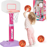 Adjustable Toddler Basketball Hoop Indoor for Kids Age 1-3 with 3 Balls and Mini Basketball Hoop