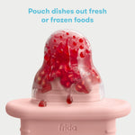 Frida Baby Push Pop Feeder, Baby Fruit Feeder, Dishwasher Safe, Pink, 3ct | Safely Introduce New Foods, Fresh + Frozen, Silicone, BPA Free, Dishwasher Safe