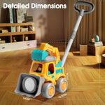 CreatiMachi Rechargeable Bubble Machine for Toddler, Lawn Mower Toy with Dual Play Modes and LED Lighting