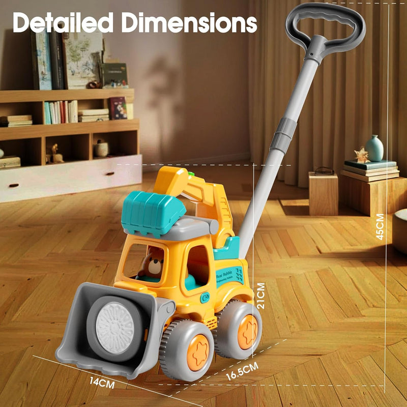 CreatiMachi Rechargeable Bubble Machine for Toddler, Lawn Mower Toy with Dual Play Modes and LED Lighting