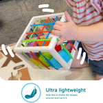 LiKee Montessori shape sorter toys for 1 year old, 6pcs multi sensory shapes, 12+ months developmental learning