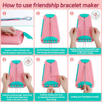 Maynacs Friendship Bracelet Making Kit for Girls 8-12, 28 Pre-Cut Threads | 28 Pre-Cut Threads in 14 Colors, 100 Letter Beads, Hidden Storage Tray - Screen-Free Travel Craft Kit for Kids and Teens