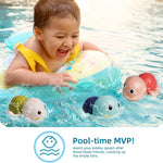 LiKee Bath Toys 3 Pack with 3 Colors | Cute Swimming Turtles Wind Up Toys for Baby Toddlers 1+ Years Old | Floating Bath & Pool Toys for Kids Age 1-3-5 | Baby Shower & Birthday Gift (Boys Girls)