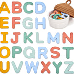 JoyCat Silicone Alphabet Magnetic Letters, 26 uppercase ABC fridge magnets for 3+ preschool learning, muted color set