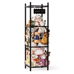 SpaceAid Stuffed Animal Storage Organizer, Wood Animals Zoo Toy Plushies Storage Holder, Large Capacity Plush Toy Cage for Playroom Organization, 15.8" Wide, Natural