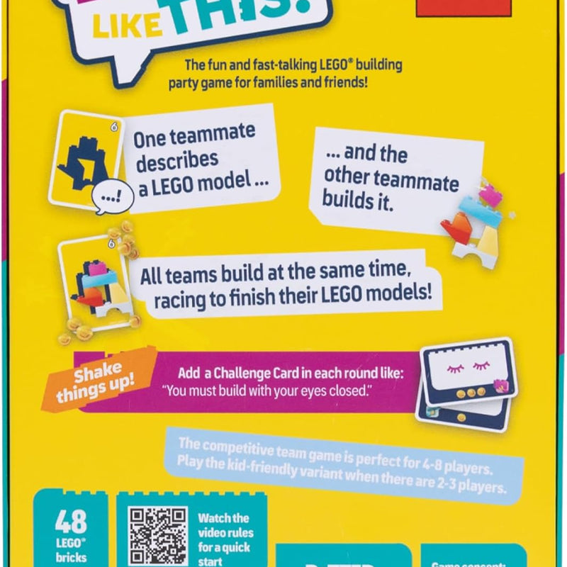 Asmodee Brick Like This! The Official Lego Party Game - A Fast, Fun Building Game for Families, Kids, Teens & Adults, Ages 7+, 2-8 Players, 15 Minute Playtime