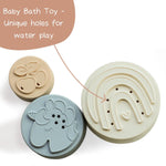 Moonkie 7-piece Stackable Silicone Teether Toy Set for 6+ Months, Soft and Edible