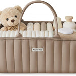 Blissful Diary Baby Diaper Caddy Organizer, Stylish Storage Basket for Newborn Essentials and Diaper Station, Gift for Baby Shower and Registry Must-Have, Sage Green