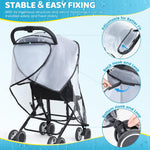 Clear Stroller Rain Cover, Universal Fit Baby Travel Weather Shields | Waterproof Built-in Zipper Design, Breathable & Durable, Easy Access,Stroller Accessories Protects from Rain Wind Dust Snow