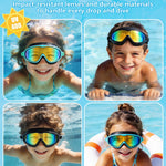 Aegend Swim Goggles Wide Frame Anti-Fog Swimming Goggles for Kids 3-14 | 2 Pack Anti-UV Comfort Fit Swimming Mask for Boys Girls Youth Ideal for Pool, Beach, Swim Lessons, Vacation