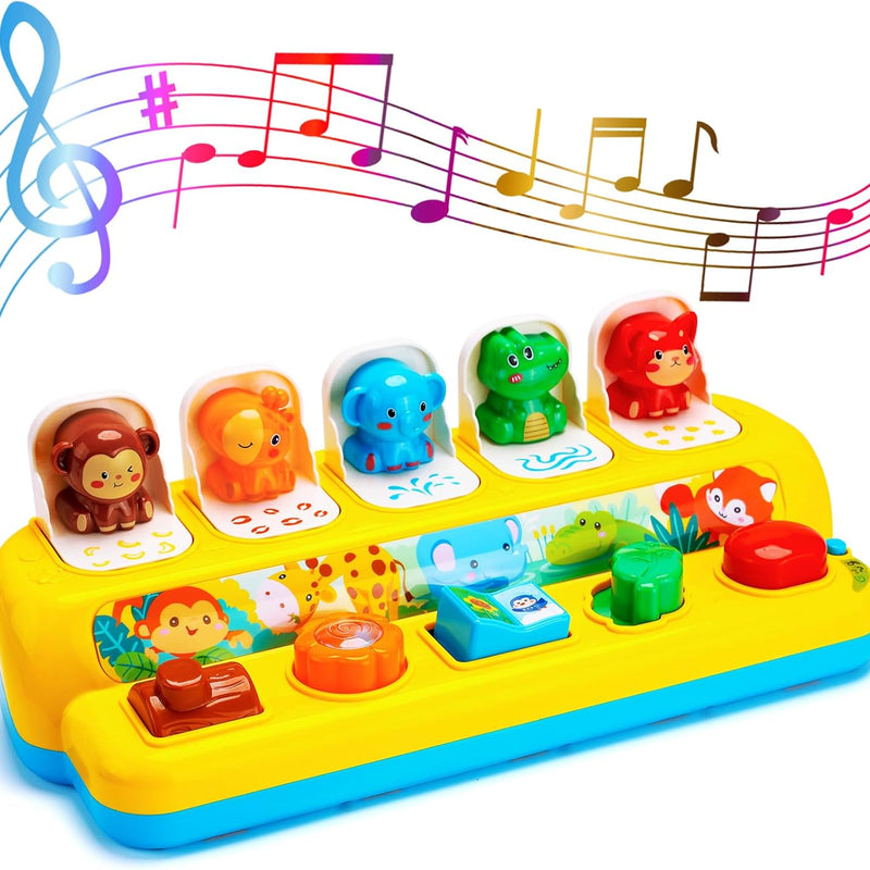 montessori pop up animal toys with music & light ages 1-2 years