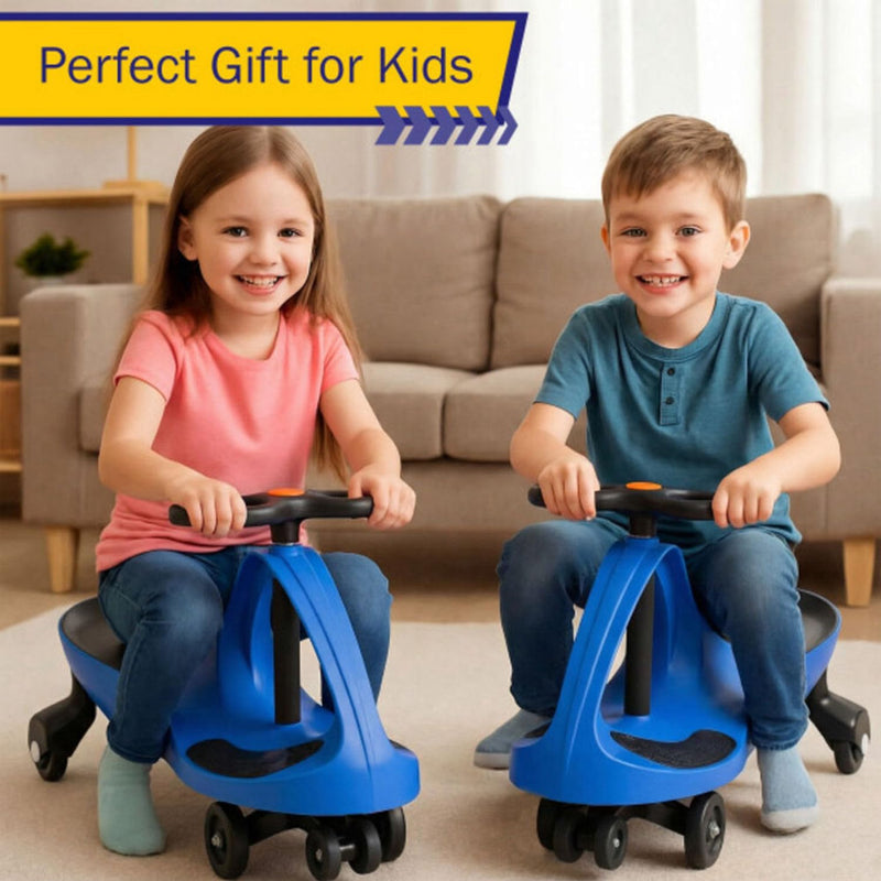 Blue and Black Lil' Rider Wiggle Car Ride on Toy, No Batteries, Gears, or Pedals, Ages 3 and Up, Develops Motor Skills, Indoor or Outdoor Use