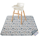 Blissful Diary Baby Splat Mat for Under High Chair, 50.4 x 50.4 Inch Wipeable Splash Mat, Waterproof and Washable, Anti-Slip Floor Protector, Boho Rainbow