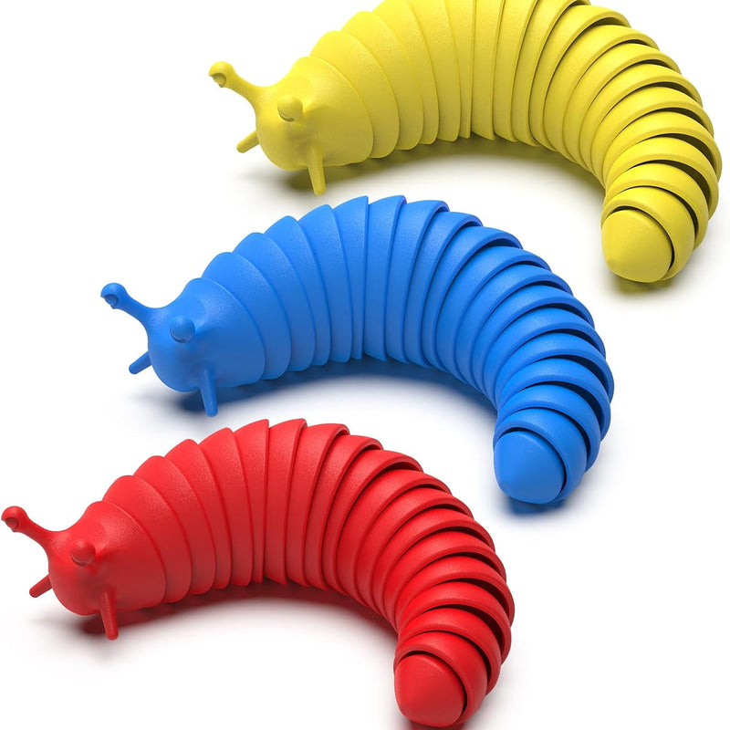 Cevioce Fidget Slug Toy 3Pcs Autism Sensory Toys for Autistic Children Airplane Car Travel Essential Toys Gifts for Kids Toddlers Girls Boys Slug Fidget Toys for Kid Adult Easter Basket Stuffers