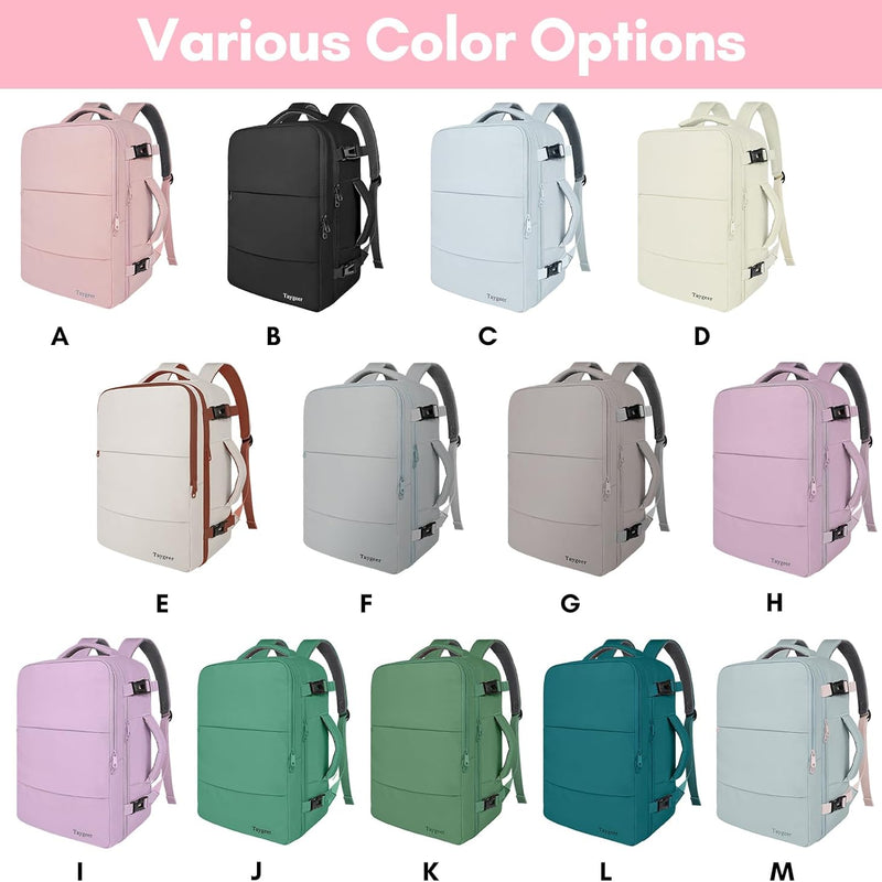 Taygeer Travel Backpack for Women, Carry On Backpack with Water Bottle Pocket & Shoe Pouch, TSA 15.6inch Laptop Mochila Flight Approved, Nurse Bag Casual Daypack for Weekender Business Hiking, Pink