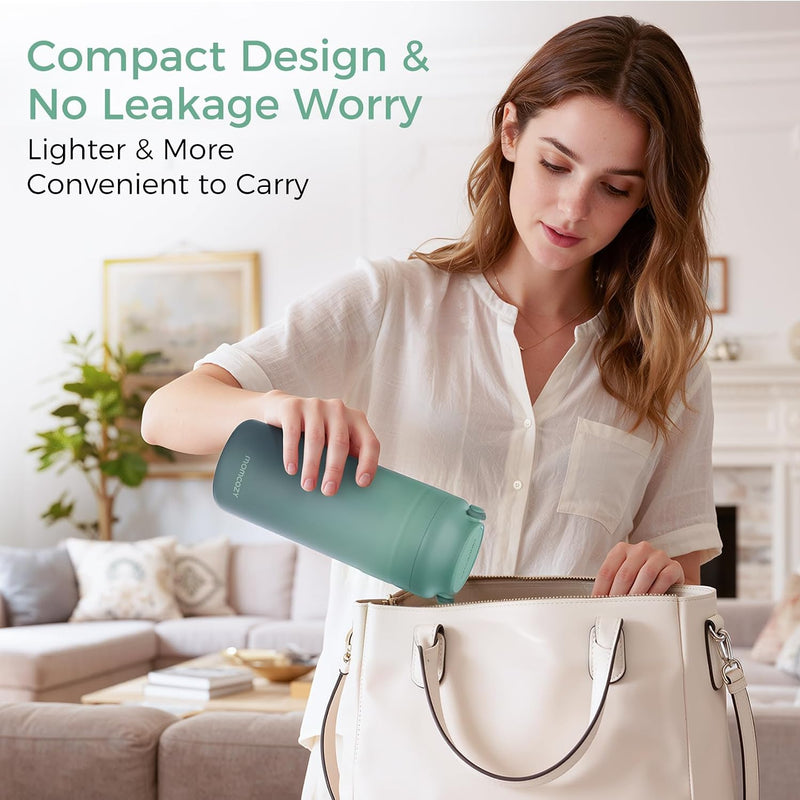 Momcozy Portable Breast Milk Cooler for Travel, 24H Ice-Free Cooling | 360° Surrounded Cooling Breastmilk Storage with 12oz Bottle, Leak Proof, Hassle-Free, Baby Breastfeeding Essentials for Mom