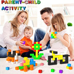 Apluses 54 PCS Magnetic Blocks, Magnetic Building Blocks for Toddlers 3+, Montessori Toys, Magnet Cubes, Preschool STEM Educational Sensory Magnet Toys for Kids Ages 3-5 Year Old Boys and Girls