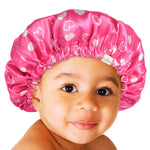 YANIBEST Baby Satin Bonnet Sleep Cap - Double Layer Reversible Adjustable Silky Satin Cap for Infant Toddler(6-36Months,Strawberry)